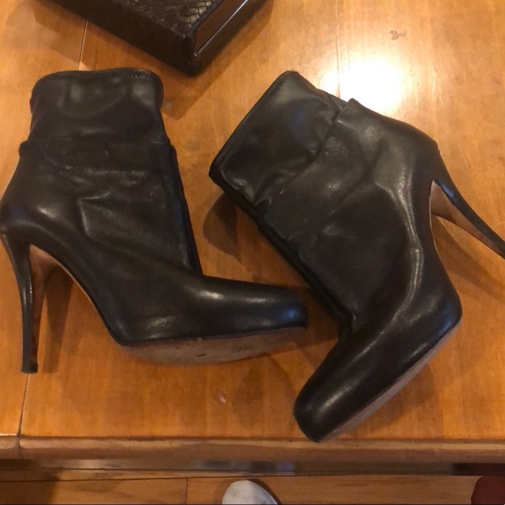 Barney’s CO-OP Italian Black leather sock boots